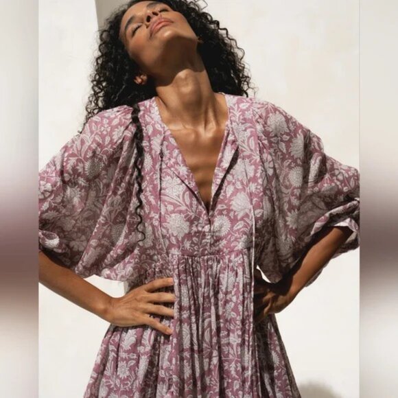 Daughters of India Kyra Musk/Pink Mini Dress, Size M, Excellent Used Condition - Picture 3 of 10